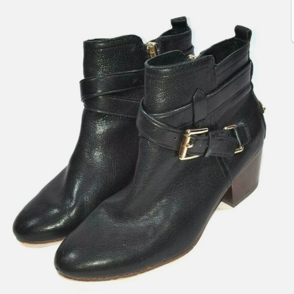 COACH Pauline Black Leather Ankle Booties